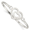 Lex & Lu Sterling Silver Heart within a Heart Bangle Bracelet - Lex & Lu