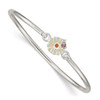 Lex & Lu Sterling Silver Enamel Flower Bangle Bracelet - Lex & Lu