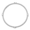 Lex & Lu Sterling Silver w/Rhodium Polished & Textured w/CZ Bangle - 2 - Lex & Lu