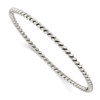 Lex & Lu Sterling Silver Antiqued 3mm Twisted Slip-on Bangle - Lex & Lu