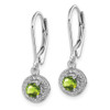 Lex & Lu Sterling Silver Diamond & Peridot Earrings LAL103221 - 2 - Lex & Lu