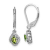 Lex & Lu Sterling Silver Diamond & Peridot Earrings LAL103233 - Lex & Lu