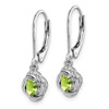 Lex & Lu Sterling Silver Diamond & Peridot Earrings LAL103233 - 2 - Lex & Lu