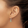Lex & Lu Sterling Silver Diamond & Peridot Earrings LAL103233 - 3 - Lex & Lu