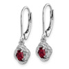 Lex & Lu Sterling Silver Diamond & Created Ruby Earrings LAL103235 - 2 - Lex & Lu