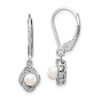 Lex & Lu Sterling Silver Diamond & FW Cultured Pearl Earrings LAL103236 - Lex & Lu
