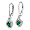 Lex & Lu Sterling Silver Diamond & Created Emerald Earrings LAL103238 - 2 - Lex & Lu