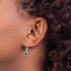 Lex & Lu Sterling Silver Diamond & Created Emerald Earrings LAL103238 - 3 - Lex & Lu
