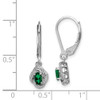 Lex & Lu Sterling Silver Diamond & Created Emerald Earrings LAL103238 - 4 - Lex & Lu