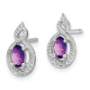 Lex & Lu Sterling Silver Amethyst & Diamond Earrings LAL103244 - 2 - Lex & Lu