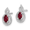 Lex & Lu Sterling Silver Created Ruby & Diamond Earrings LAL103246 - 2 - Lex & Lu