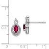 Lex & Lu Sterling Silver Created Ruby & Diamond Earrings LAL103246 - 4 - Lex & Lu
