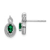 Lex & Lu Sterling Silver Created Emerald & Diamond Earrings LAL103249 - Lex & Lu