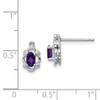 Lex & Lu Sterling Silver Amethyst & Diamond Earrings LAL103278 - 4 - Lex & Lu