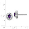 Lex & Lu Sterling Silver Amethyst & Diamond Earrings LAL103288 - 4 - Lex & Lu