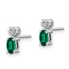 Lex & Lu Sterling Silver Created Emerald & Diamond Earrings LAL103305 - 2 - Lex & Lu