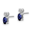 Lex & Lu Sterling Silver Created Sapphire & Diamond Earrings LAL103308 - 2 - Lex & Lu