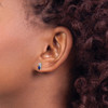 Lex & Lu Sterling Silver Created Sapphire & Diamond Earrings LAL103308 - 3 - Lex & Lu