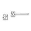 Lex & Lu Sterling Silver 4mm Round White Topaz Post Earrings - Lex & Lu