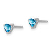 Lex & Lu Sterling Silver 4mm Heart Swiss Blue Topaz Post Earrings - 2 - Lex & Lu