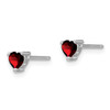 Lex & Lu Sterling Silver 4mm Heart Garnet Post Earrings - 2 - Lex & Lu