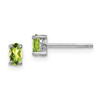 Lex & Lu Sterling Silver 5x3mm Oval Peridot Post Earrings - Lex & Lu