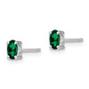 Lex & Lu Sterling Silver 5x3mm Oval Created Emerald Post Earrings - 2 - Lex & Lu