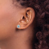 Lex & Lu Sterling Silver w/Rhodium Floral Blue Topaz Post Earrings LAL103381 - 3 - Lex & Lu
