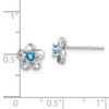 Lex & Lu Sterling Silver w/Rhodium Floral Blue Topaz Post Earrings LAL103381 - 4 - Lex & Lu