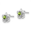 Lex & Lu Sterling Silver w/Rhodium Floral Peridot Post Earrings LAL103385 - 2 - Lex & Lu