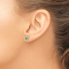 Lex & Lu Sterling Silver w/Rhodium Floral Peridot Post Earrings LAL103385 - 3 - Lex & Lu