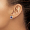 Lex & Lu Sterling Silver w/Rhodium Floral Amethyst Post Earrings LAL103389 - 3 - Lex & Lu