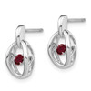 Lex & Lu Sterling Silver Created Ruby Birthstone Vibrant Earrings - 2 - Lex & Lu