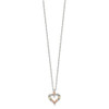 Lex & Lu Sterling Silver & 12K Heart Necklace 18'' - 2 - Lex & Lu