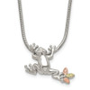 Lex & Lu Sterling Silver & 12K Frog Slide Necklace 20'' - Lex & Lu