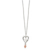 Lex & Lu Sterling Silver & 12K Rose Leaf Faith, Hope, Love Heart Necklace 18'' - 2 - Lex & Lu