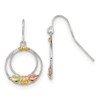 Lex & Lu Sterling Silver & 12k Circle Shepherd Hook Earrings - Lex & Lu