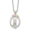 Lex & Lu Sterling Silver & 12k Accents Cat Necklace 18'' - Lex & Lu