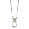 Lex & Lu Sterling Silver & 12k Accents Antiqued Stirrup Necklace 18'' - 3 - Lex & Lu