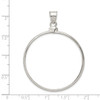 Lex & Lu Sterling Silver 38.2 x 2.8mm Plain Coin Bezel Pendant - 4 - Lex & Lu