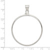 Lex & Lu Sterling Silver 40.6 x 3.1mm Plain Coin Bezel Pendant - 4 - Lex & Lu