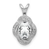 Lex & Lu Sterling Silver Diamond & White Topaz Pendant LAL103523 - Lex & Lu