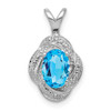 Lex & Lu Sterling Silver Diamond & Blue Topaz Pendant LAL103525 - Lex & Lu