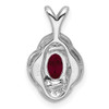 Lex & Lu Sterling Silver Diamond & Created Ruby Pendant LAL103528 - 3 - Lex & Lu