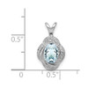 Lex & Lu Sterling Silver Diamond & Aquamarine Pendant LAL103530 - 4 - Lex & Lu