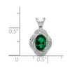 Lex & Lu Sterling Silver Diamond & Created Emerald Pendant LAL103531 - 4 - Lex & Lu