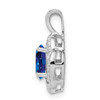 Lex & Lu Sterling Silver Diamond & Created Sapphire Pendant LAL103533 - 2 - Lex & Lu