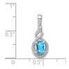 Lex & Lu Sterling Silver Light Swiss Blue Topaz & Diamond Pendant LAL103536 - 3 - Lex & Lu