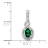 Lex & Lu Sterling Silver Created Emerald & Diamond Pendant LAL103540 - 3 - Lex & Lu