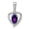 Lex & Lu Sterling Silver Amethyst & Diamond Pendant LAL103546 - Lex & Lu